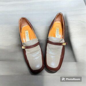 Blanche size 5 leather brown/ taupe pumps